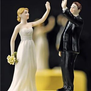 Weddingstar Brand "High Five" Cute Funny Bride Groom Wedding Cake Toppers